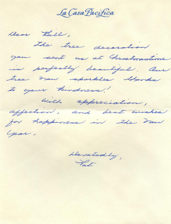Autograph 903318 Autograph letter signed by First Lady Pat Nixon